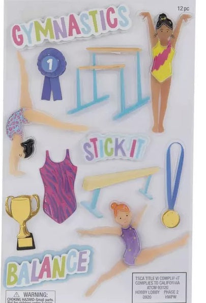 3d Gymnastics Scrapbook Stickers