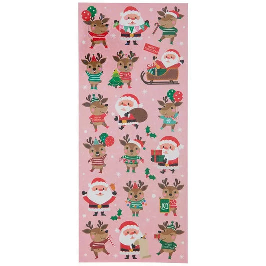 Holographic Santa and Friends Sticker Set - 21 Pieces