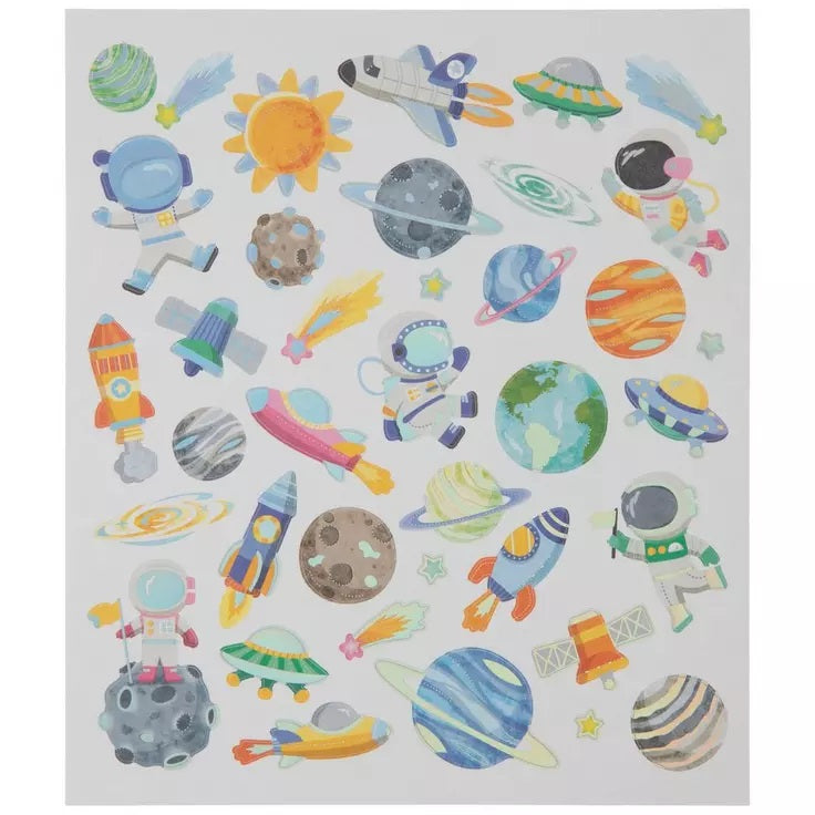 Astronauts and Planets Foiled Stickers