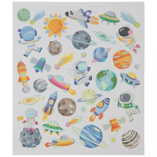 Astronauts and Planets Foiled Stickers