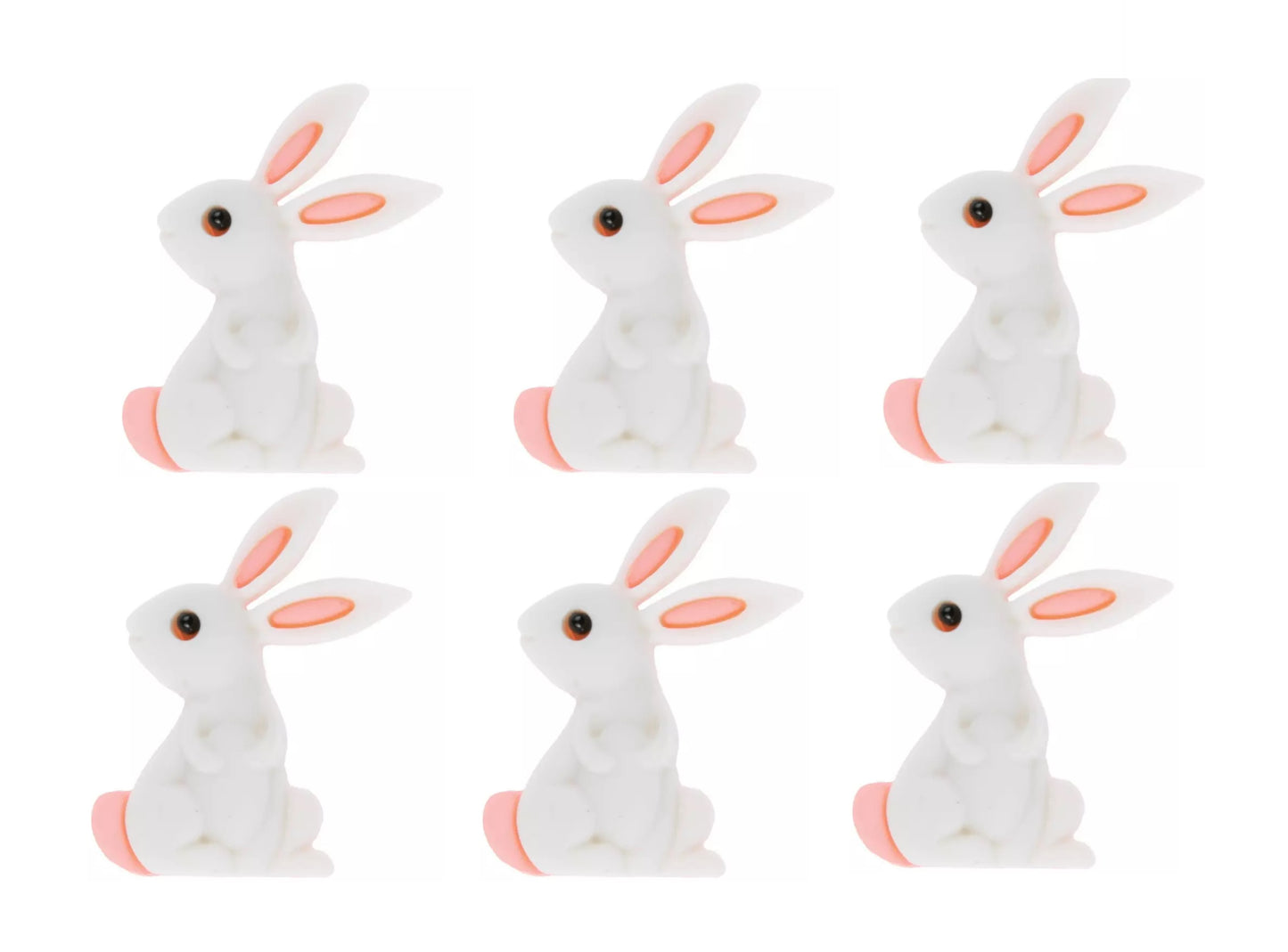 Rabbit Bunny Buttons - Set of 6