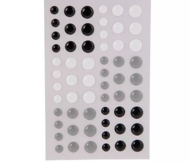 Black White and Gray Enamel Dots