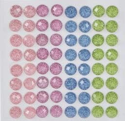 Glitter Pastel Round Rhinestone Stickers