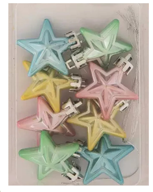 Mini Pastel Star Christmas Ornament - 8 Pieces