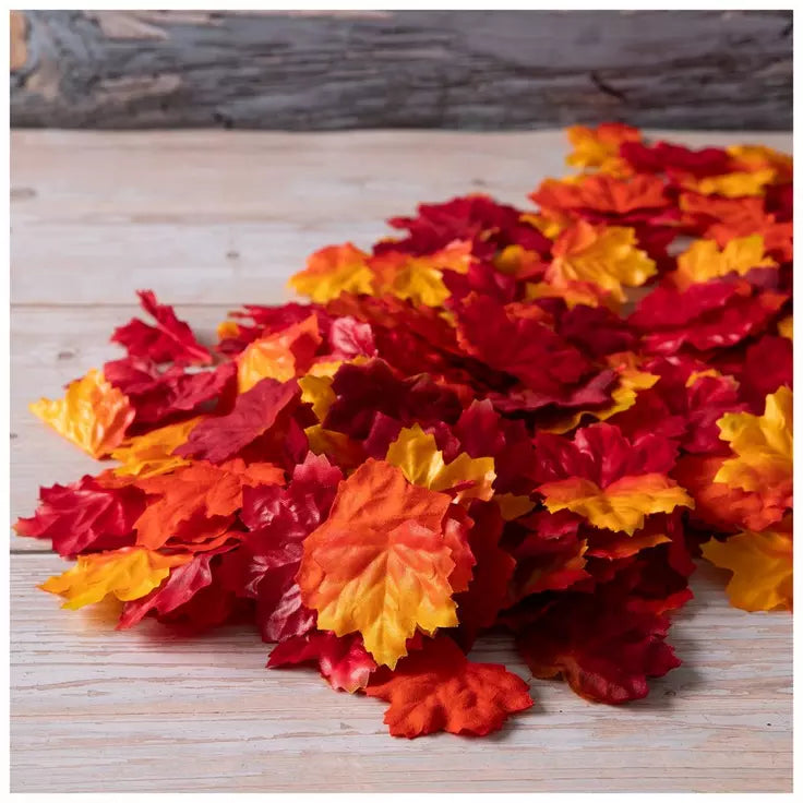 Red & Orange Fall Leaves Scatter - 300 Pieces