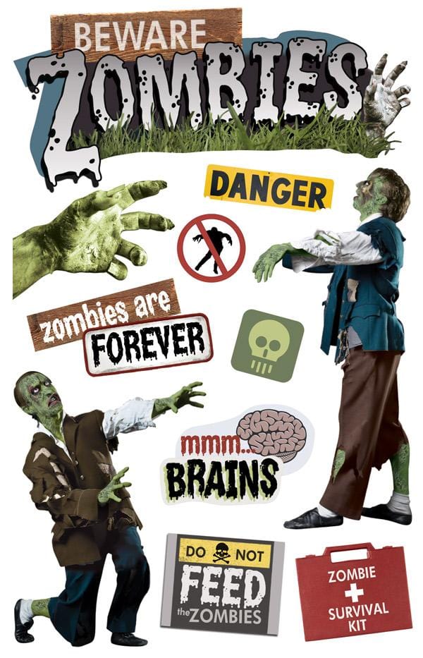 Beware of Zombies Stickers