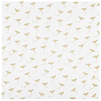 Foiled Bee 12x12 Scrapbook Cardstock Paper - 2 Sheets