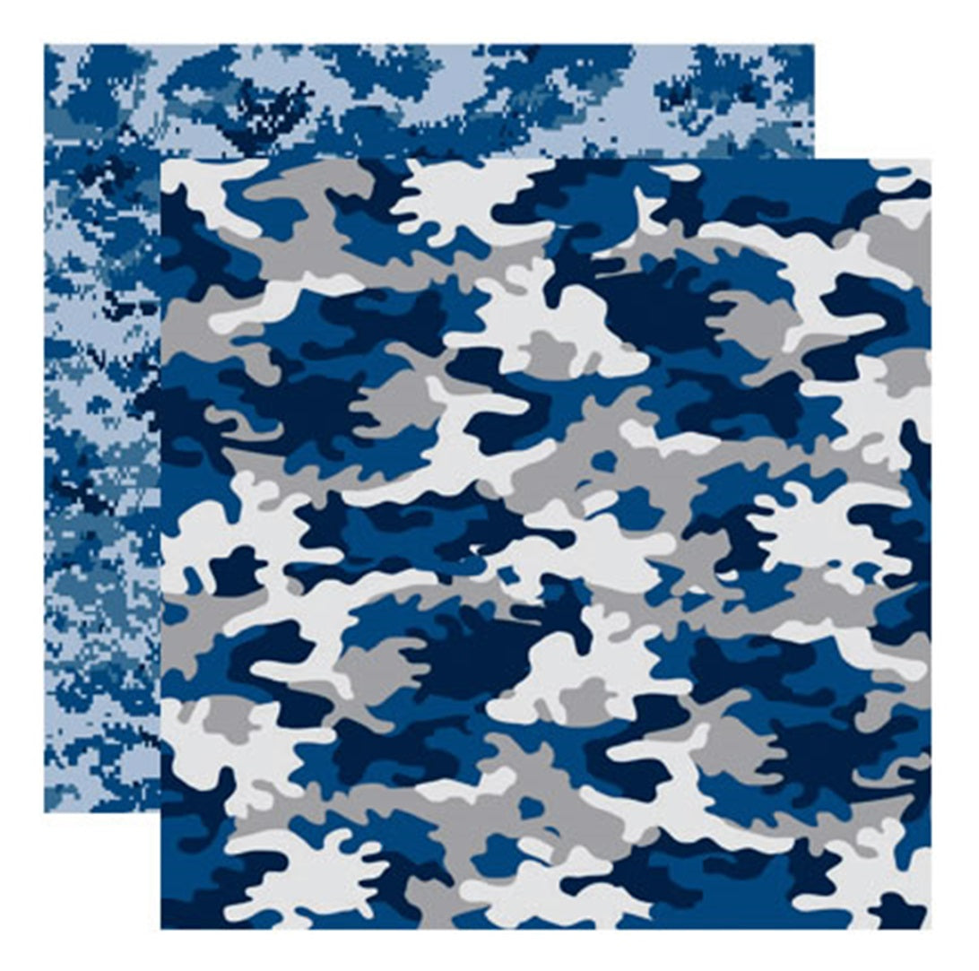 Reminisce Navy Camo Camouflaged Scrapbook Paper