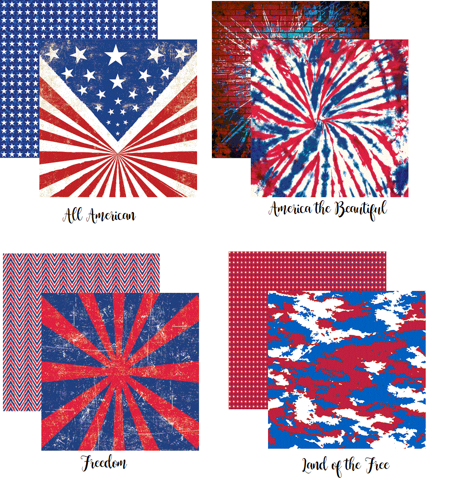 Reminisce all American Scrapbook Paper Assortment Set