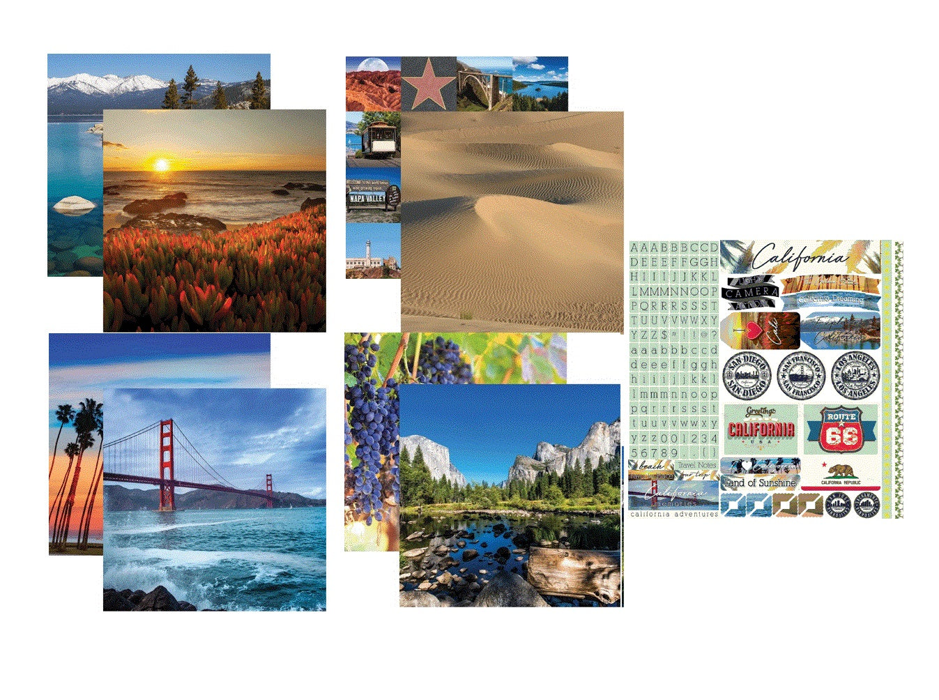 Reminisce California Scrapbook Papers and Stickers Set