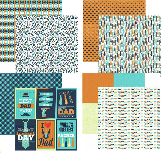 Dad Life Scrapbook Paper Assortment Set