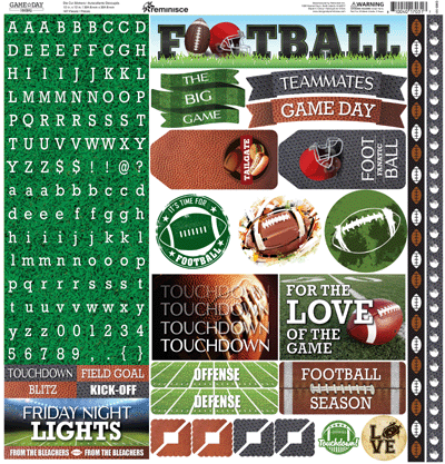 Reminisce Game Day Football Stickers