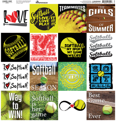 Reminisce Game Day Softball Stickers