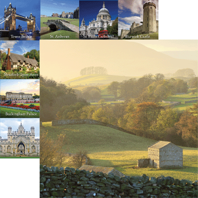 Reminisce Great Britain English Countryside Scrapbook Paper