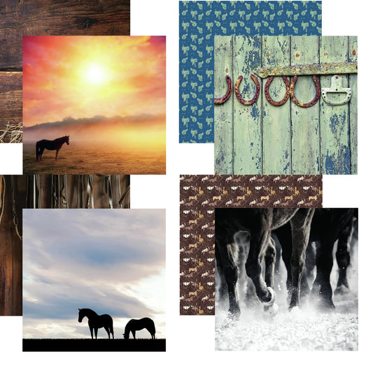 Reminisce Horse Play Scrapbook Paper Set