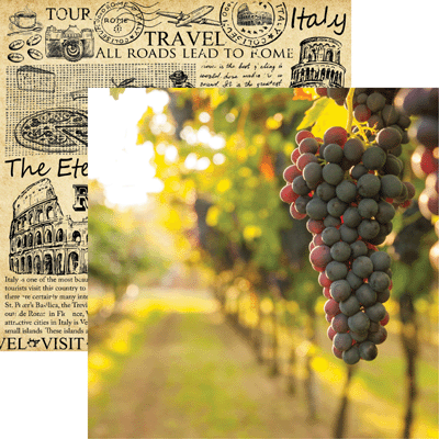 Reminisce Italy On the Vine Scrapbook Paper