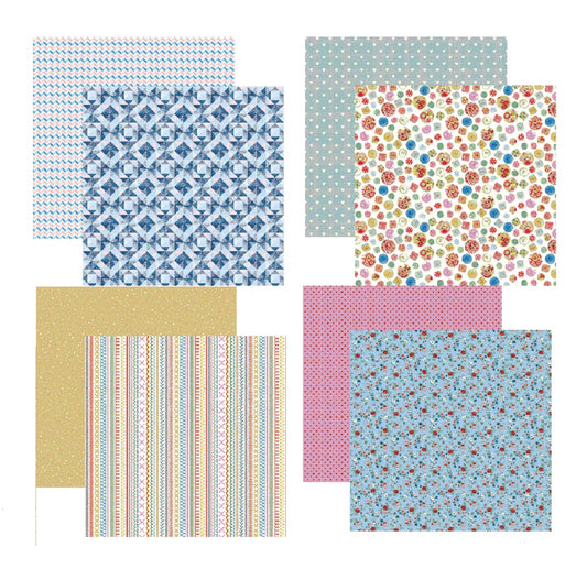 Reminisce Stitch and Sew Scrapbook Papers Set