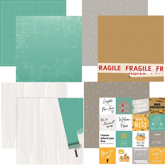 The Home Edition 12X12 Scrapbook Paper Assortment Set of 4 Sheets