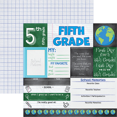 You've Been Schooled Fifth Grade Scrapbook Paper