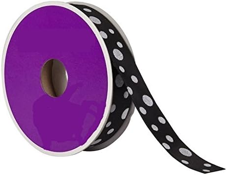 Black Glitter Polka Dot Ribbon