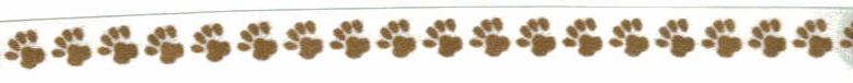 Satin Brown Paw Print Ribbon