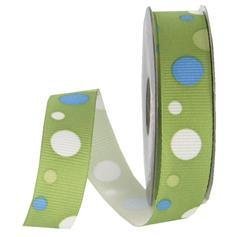 Green and Blue Random Polka Dot Ribbon