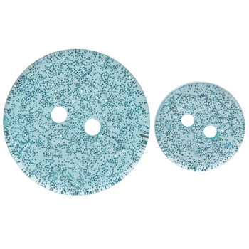 Turquoise Glitter Clear Buttons