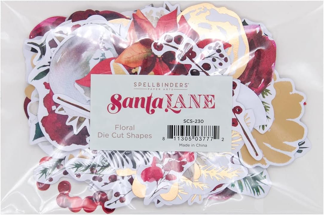 Spellbinders Santa lane Floral Ephemera