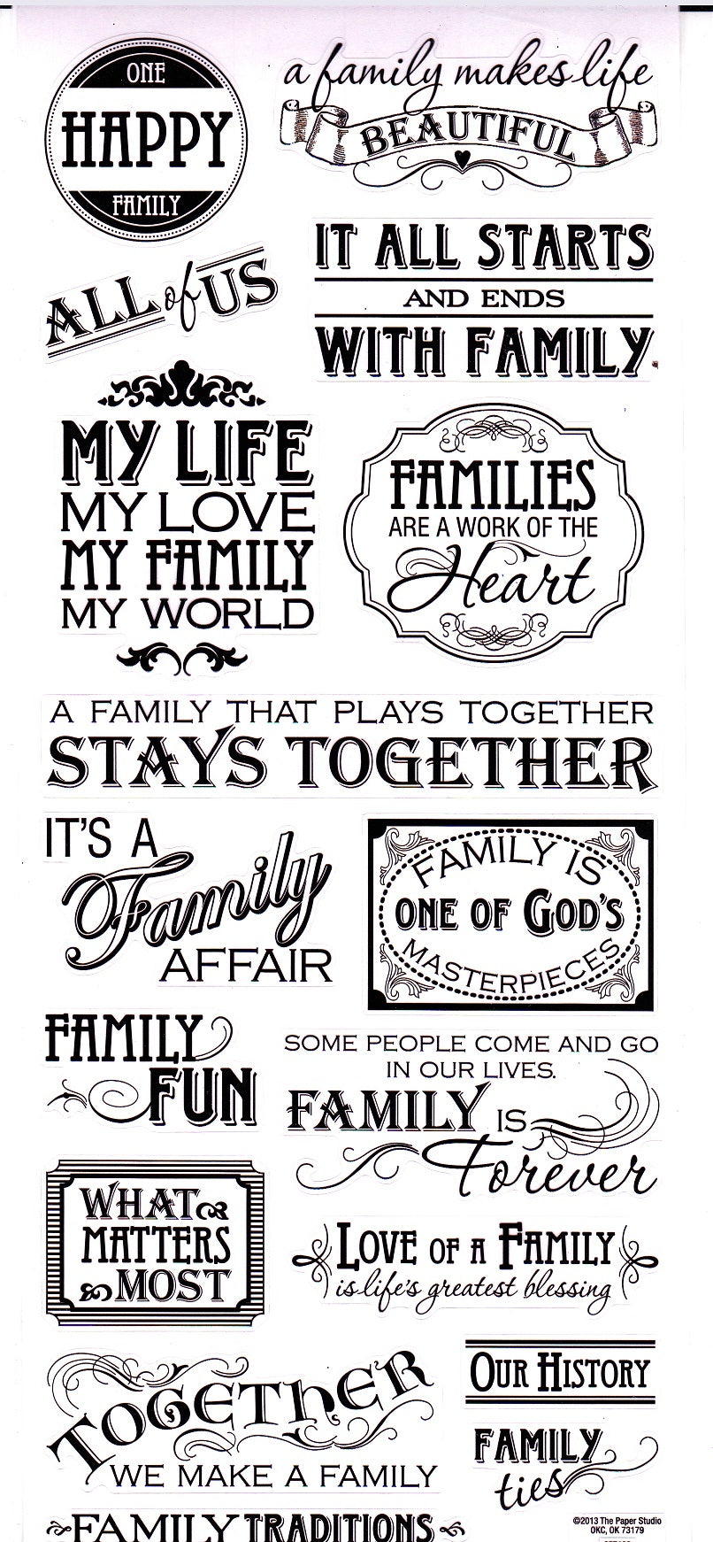 Family Phrases Stickers