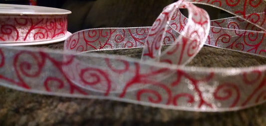 Red Organdy Swirl Ribbon