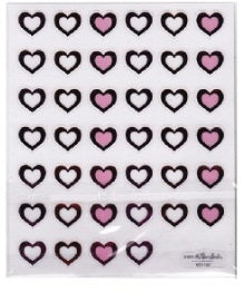 Metallic Red Heart Stickers