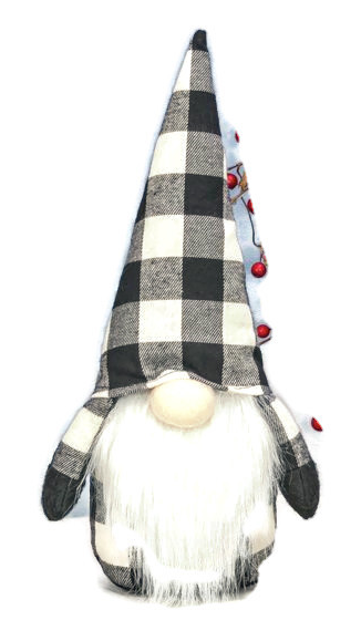 Black Plaid Lumberjack Gnome Decor