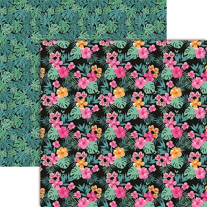 Tropical Blooms Summer Scrapbook Paper