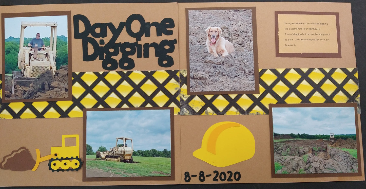 Construction Scrapbook Layout Idea