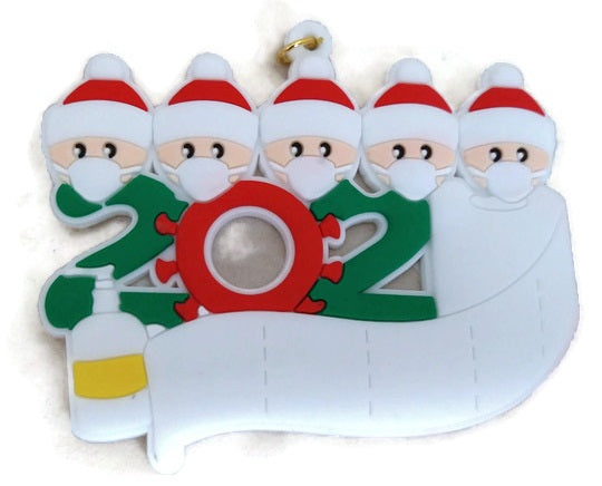 2020 covid Ornament 5 Person