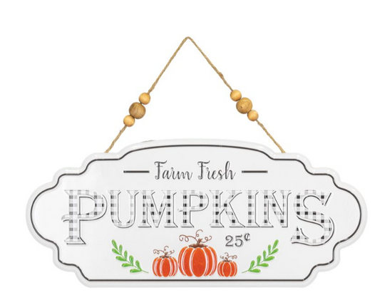 Farm Fresh Pumpkins Metal Sign