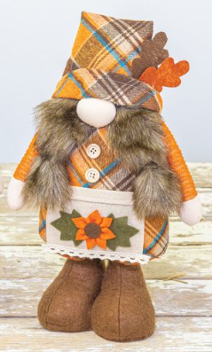 Plaid Pilgrim Gnome Decor