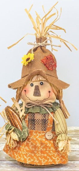 Farm Harvest Fall Plush Scarecrow Girl 17 Inch Tall