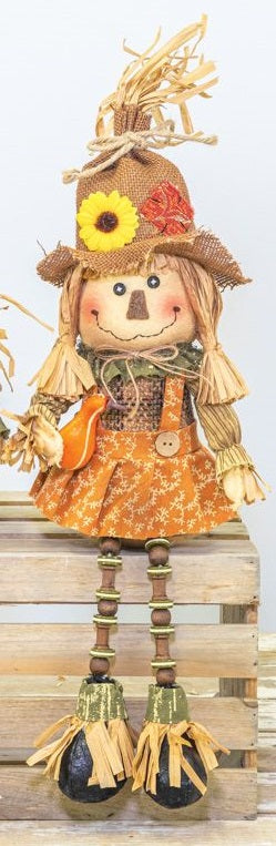 Farm Harvest Button Leg Scarecrow Girl