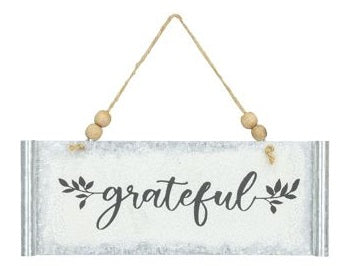 Grateful Metal Hanging Sign