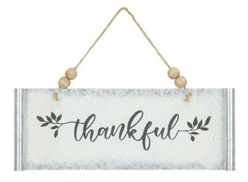 Thankful Metal Sign