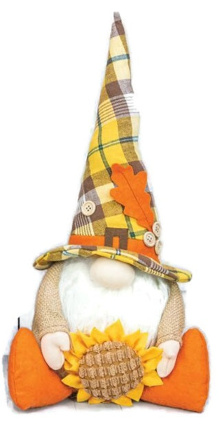 Fall Sunflower Plaid Gnome Decor