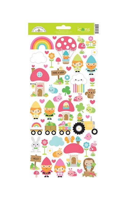 Over The Rainbow Icon Stickers - Doodlebug