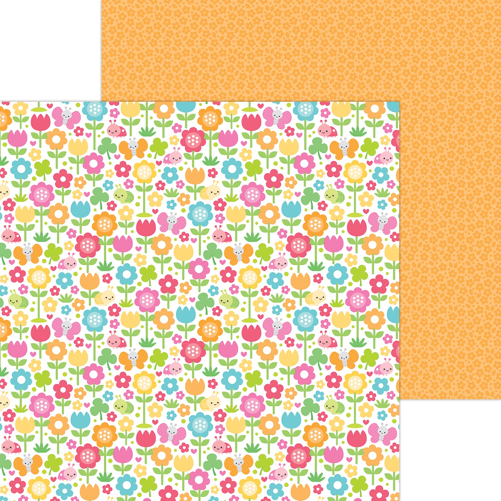 Flower Garden Over the Rainbow Scrapbook Paper