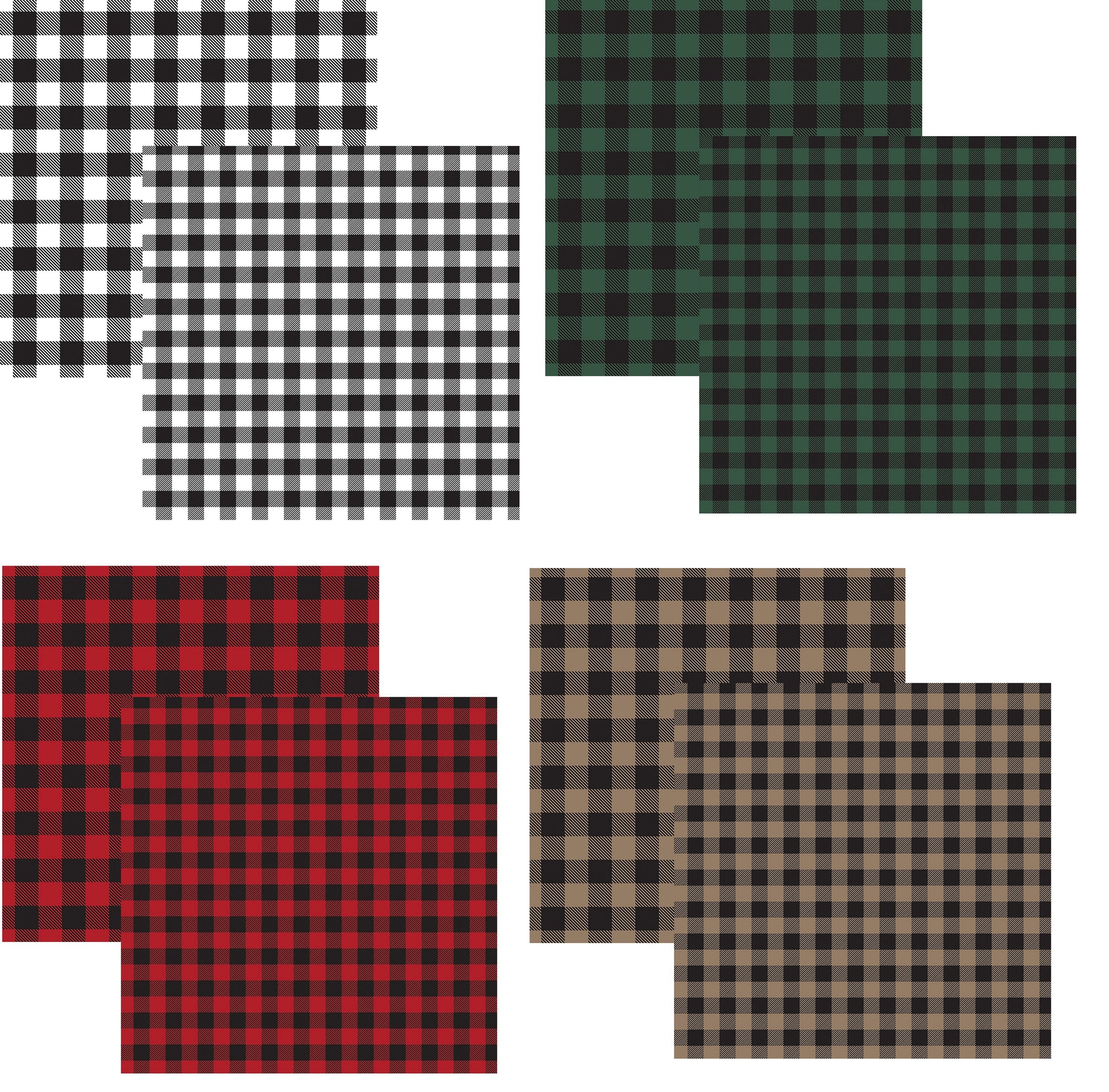 Buffalo Plaid 12x12 Scrapbook Paper Set