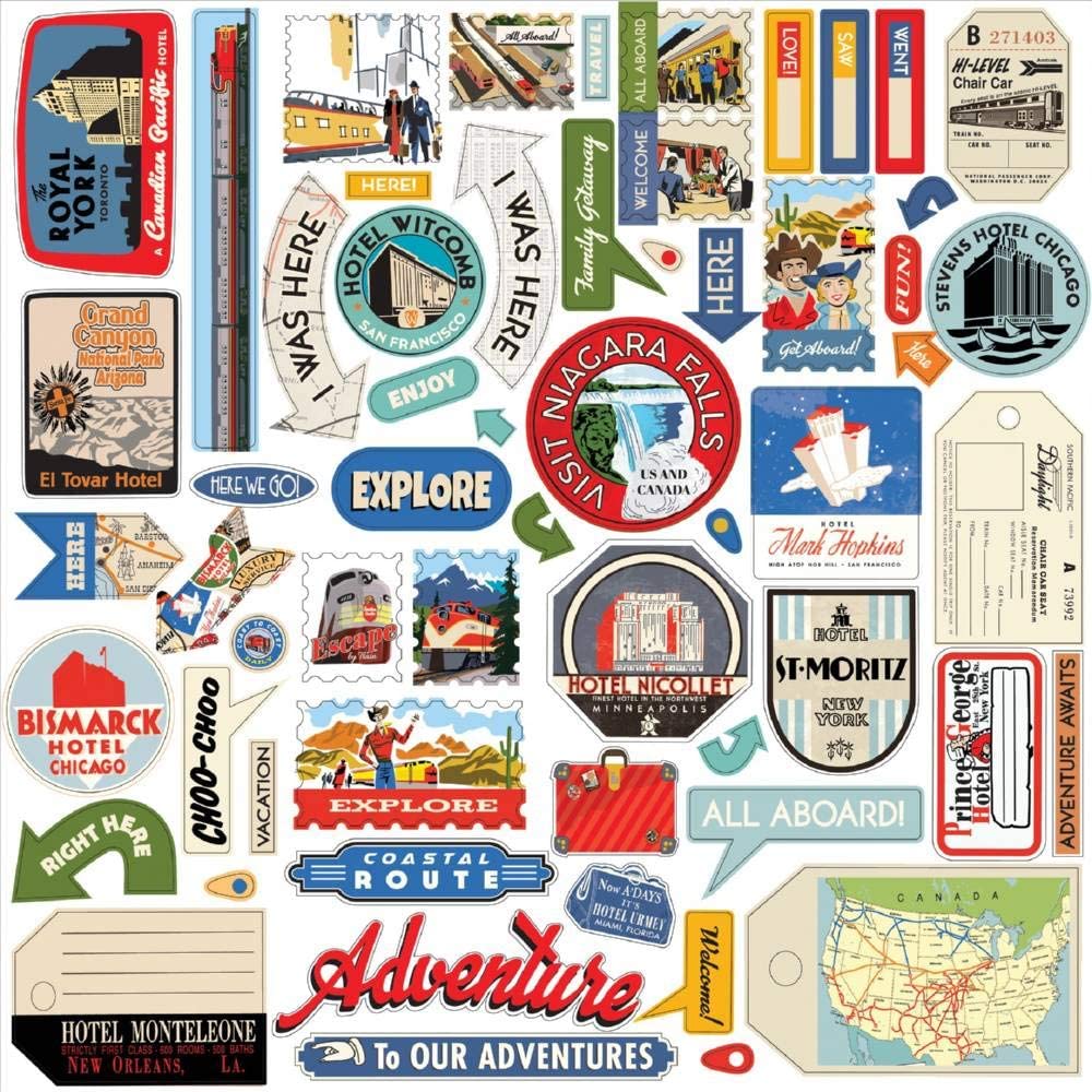 All Aboard Train Travel Stickers