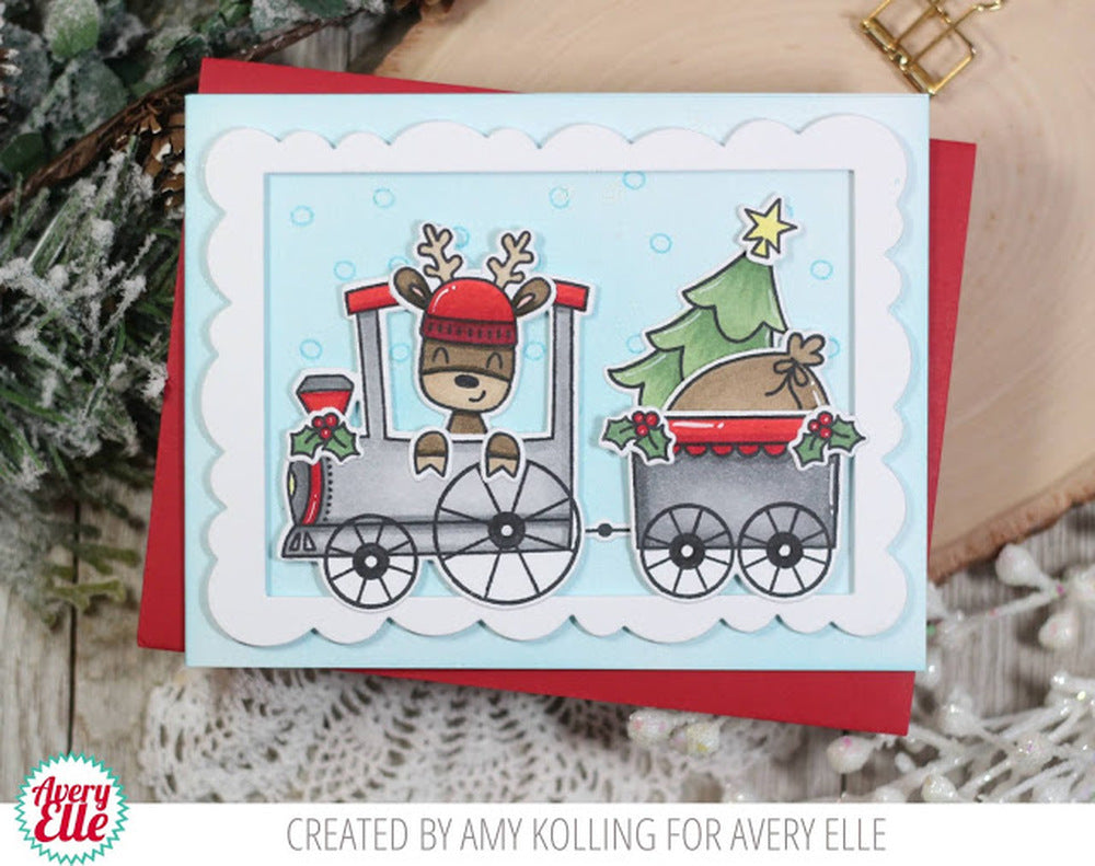 Peek-a-Boo Christmas Train Clear Stamps