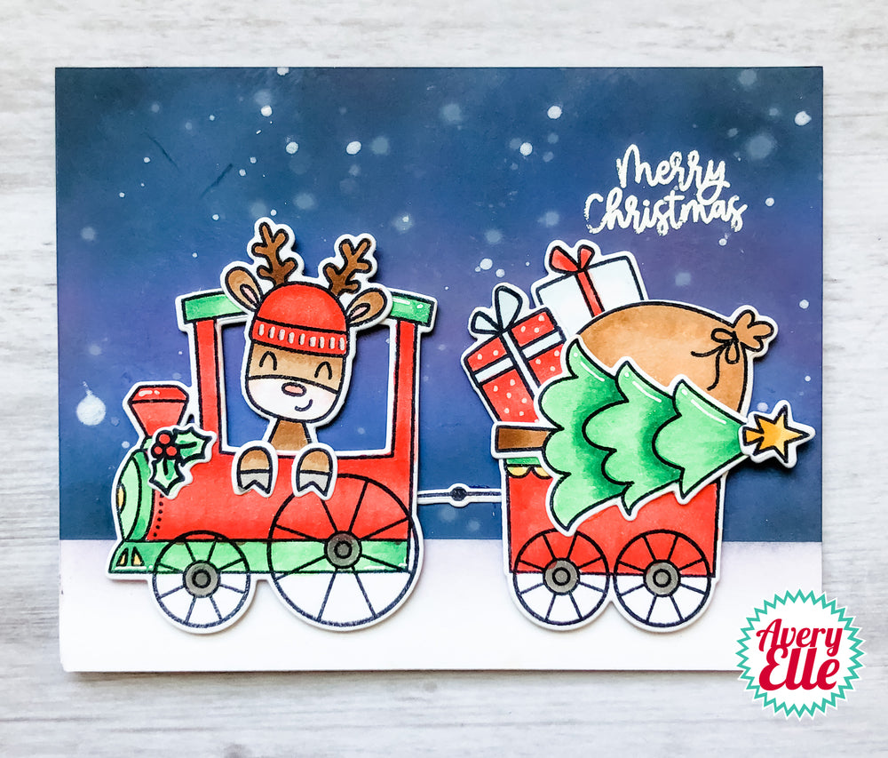 Peek-a-Boo Christmas Train Clear Stamps