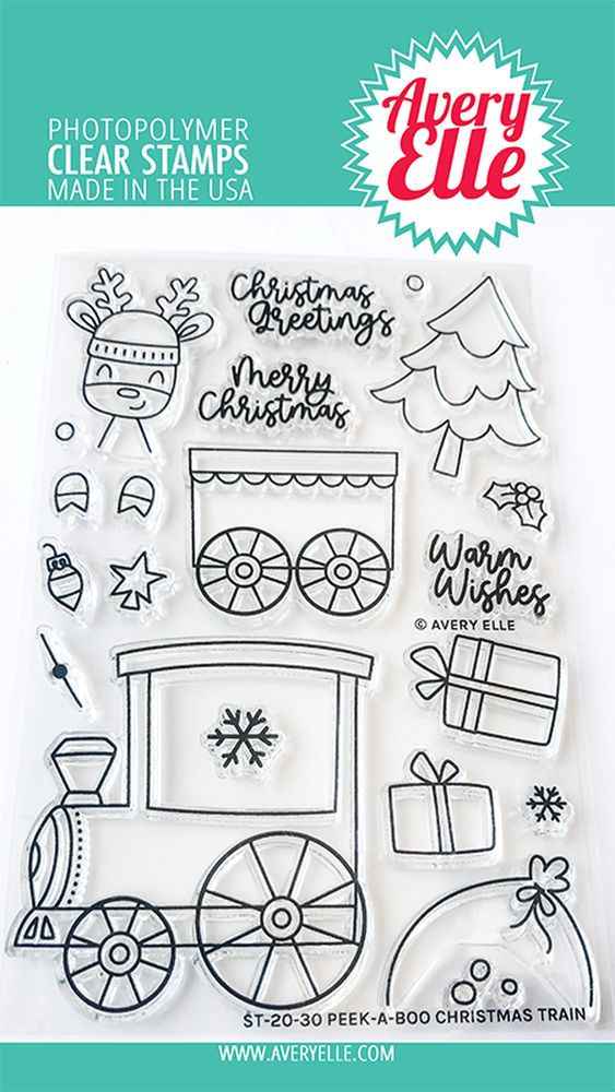 Peek-a-Boo Christmas Train Stamps