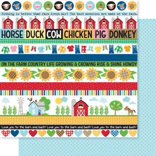 Farm EIEIO Borders Scrapbook Paper